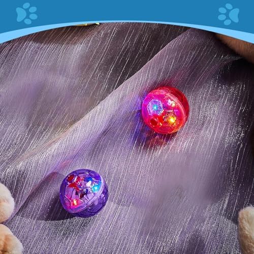 Sratte 2 Pcs Light up Cat Balls Ghost Hunting Motion, Pink, Purple
