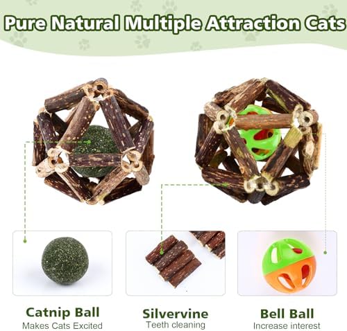 WOUSEDO 27 Pack Catnip Chew Toys for Cats, Cotton Sisal Rope Toys