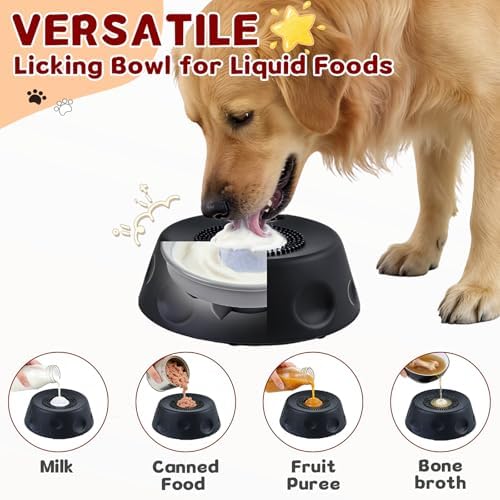 Zenflux Dog Licking Bowl with Rolling Ball, Dog Lick Bowl for Liquid Treats