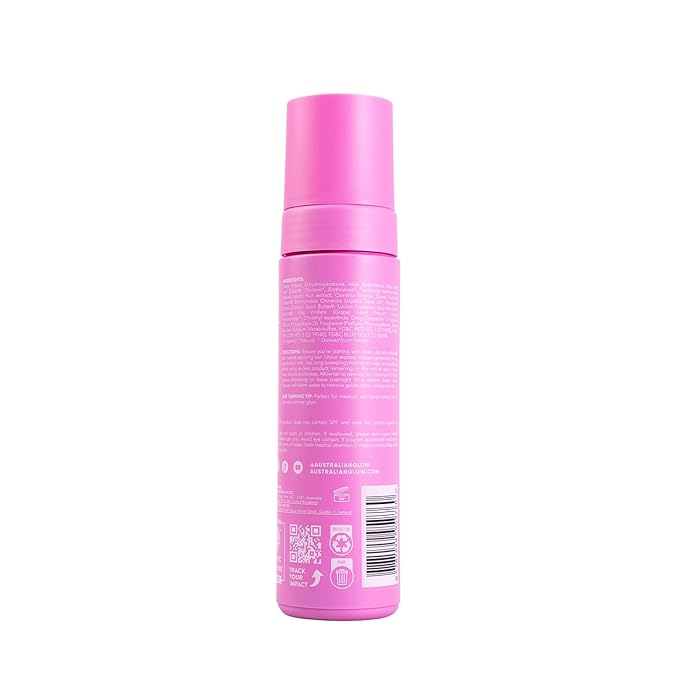 Australian Glow 1 Hour Express Self Tanning Mousse w/Quad-Collagen Complex & Hyaluronic Acid, DARK - 6.76 fl. oz / 200ml