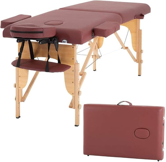 BestMassage Massage Bed Portable Massage Table 24 inch Wide Lash Bed Height Adjustable 2 Folding Spa Table with Non-Woven Bag for Spa Footmassage Facial CareSpa Tattoo