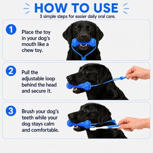 Paw Motion Dog Dental Toy, Dual-Action Rope Chew Toy for Teeth Cleaning, Interactive Tug Toy with Textured Knots, Puppy Training Toy for Small Medium Large Dogs，2 Packs