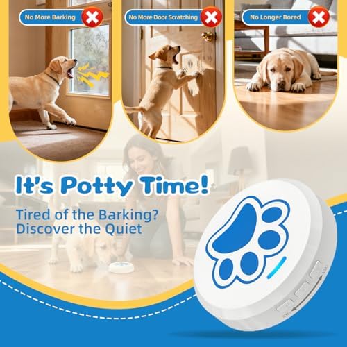 ChunHee Dog Bells to Go Outside – Bell for Dogs to Ring to Go Potty | Dog Door Bell with 5 Adjustable Volume & 36 Ringtones | Chew-Proof Dog Potty Bell | Bells for Dog Training to Go Outside