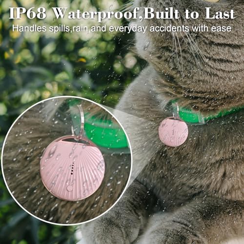 Air Tracker Tag, [MFi Certified] Smart Tag, Pet Bluetooth Tracker for Apple Find My, IP68 Waterproof,Replaceable Battery, Key Finder and Item Locator for Keys, Bags, Pets, Wallet-Pink