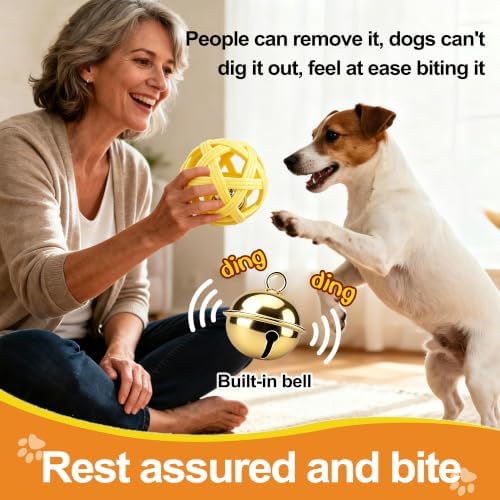 4-Pack Balls with Inside Bell, Non-Toxic Toys for Small Dogs & Puppies
