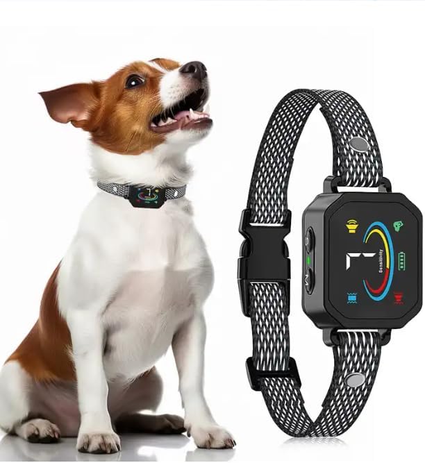 Hicks Ridge - Smart Bark Collar for Dogs - Adjustable Safe Effective Anti-Barking Training Collar – Beep Vibration No Shock 8 Adjustable Sensitivity - Waterproof Rechargeable – Small to Medium Dogs