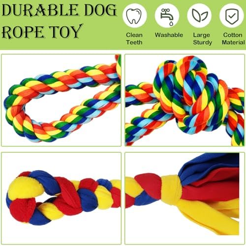 Tether Tug Toy for Dogs,Outdoor Interactive Play Equipment with 2 Ropes