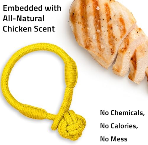 Playology Dog Rope Toy Tug Knot for Puppies - Medium, Chicken Scent