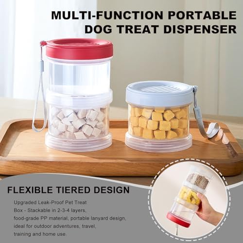 Airtight Dog Treat Container, Red