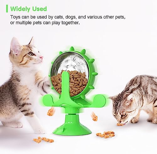 Cat Dog Treat Dispenser Toy - Cat Interactive Feeder (Green)