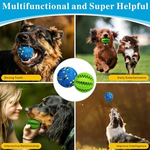 Idepet Dog Toy Ball Tennis Balls for Aggressive Chewers,Nontoxic Bite Resistant Toys ETPU High-Bounce Floating Fetch Toys for Teething for Small Medium Dogs (Bluegreen&BlueYellow, 4 Balls-2.75in)