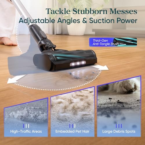 Levoit Cordless Vacuum, Up to 70 Minutes, Lightweight, Charging Dock | HEPA Filter, Powerful Suction, Anti-Tangle Brush, Carpets & Hard Floors, 180° Lay-Flat Design, LVAC-200 MAX