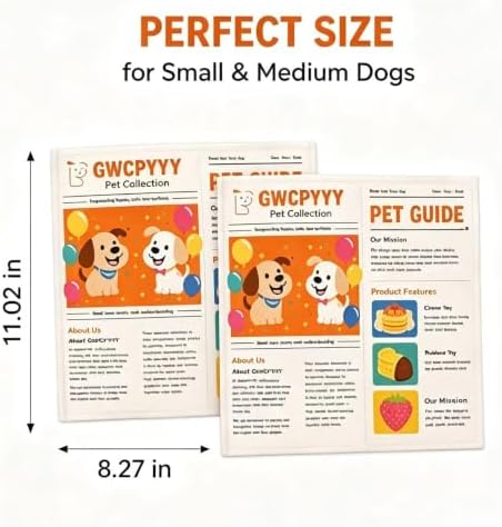 Newspaper Dog Toy, Durable Crinkle Squeaker Chew Toy, Bite-Resistant Interactive Dog Toys for Small Medium Dogs (2)