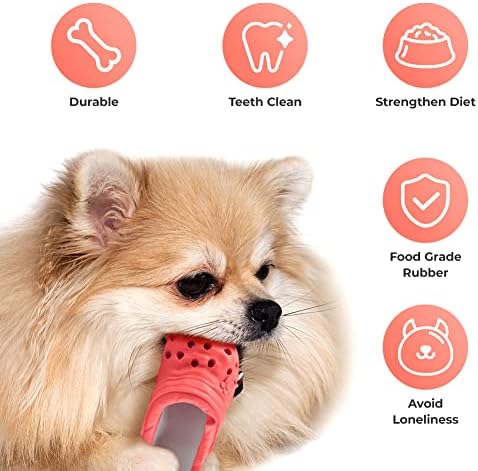 Natural Rubber Slipper Dog Chew Toy, Durable Teeth Cleaning Toy for Aggressive Chewers, Interactive Training Toy for Small Medium Puppies
