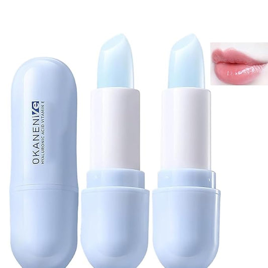 2PCS Hyaluronic Acid Lipstick,Soothing Lip Lines Lip Balm,Moisturizing, Softens and Reduces Lip Lines,Lip Care Daily Use Lip Balm Nourishes All Lip Skin Types