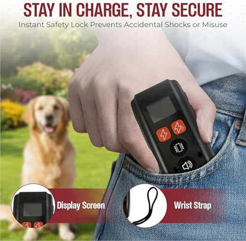 Dog Training Collar with Remote – Beep & Vibration Modes – Adjustable Levels, Waterproof Receiver, Rechargeable Training Collar for Small, Medium & Large Dogs – Up to 1000-3300FT of Range