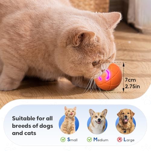 Interactive Small Dog Toy Ball, Smart Jumping Ball for Puppy Dogs, Activated Automatic Bouncing Moving Vibrating (Blue)