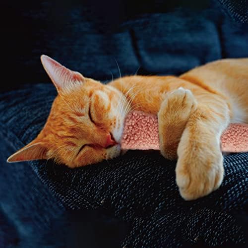 Jumpaws 2 Pack Natural Interactive Catnip & Silvervine Cat Kicker with Tail, Bite Resistant Chew Toy, Crinkle Kicker, Accessories for Indoor Cat, Sherpa Material