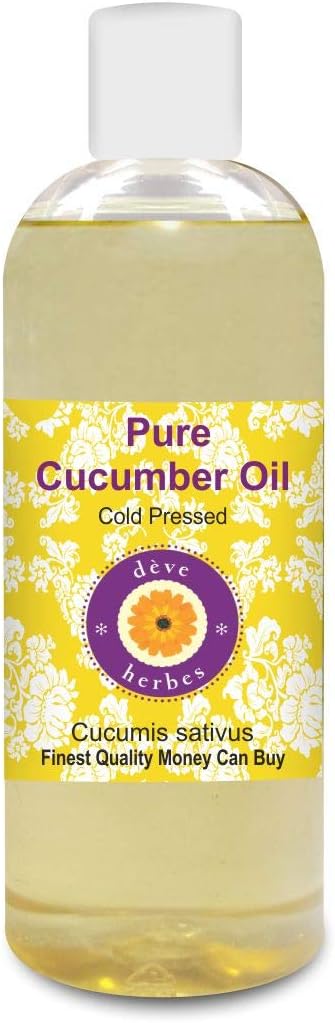 dève herbes Pure Cucumber Oil (Cucumis sativus) Cold Pressed 200ml (6.76 oz)