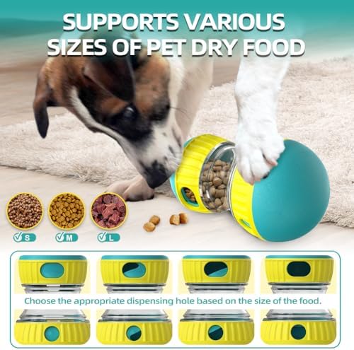 Mankoda Interactive Dog Puzzle Toy, Rolling Treat Dispenser Slow Feeder