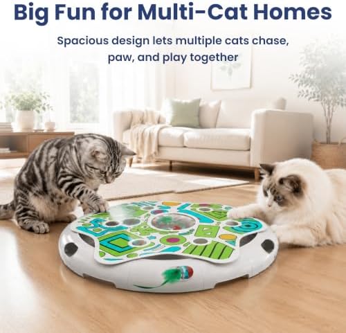 PAWSPIK Spin & Chase Interactive Smart Cat Toy