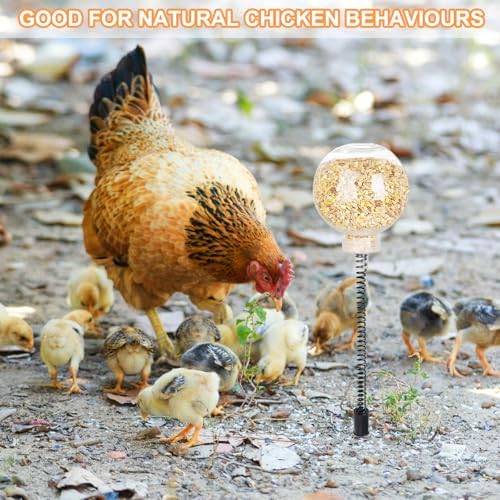 2 Pack Chicken Pecking Toys, Slow Feed Release Feeder Ball for Your Flock, Chicken Coop Enrichment & Boredom Toys for Hens Birds