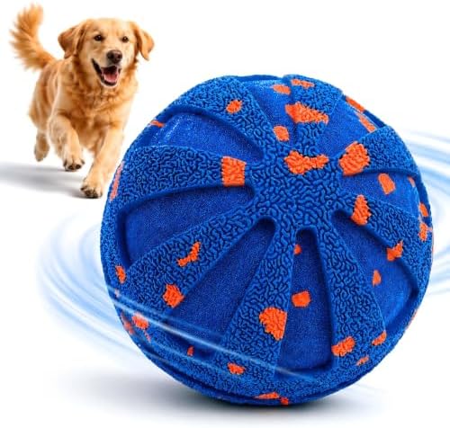 Interactive Dog Toy Ball for Medium Large Dogs, Automatic Moving & Bouncing Dog Ball, Rechargeable Waterproof Dog Enrichment Toy for Aggressive Chewers Indoor Outdoor Play(Blue)
