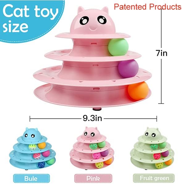 UPSKY 20 PCS Cat Toys Set with Teaser, Mice, Spring, and Various Ball Toys | Puzzle Kitten Toys, Sturdy Structure, Detachable Design, Easy to Assemble, Anti-Slip, Reduces Boredom for Indoor Cats