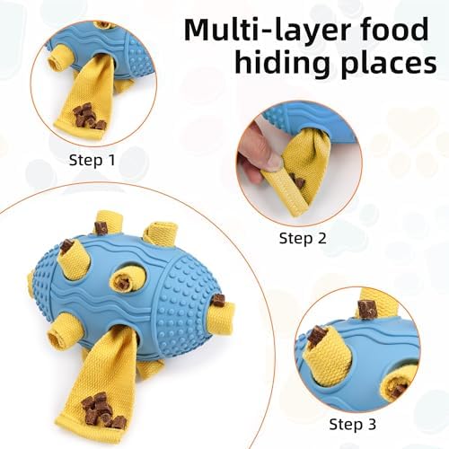 Interactive Dog Toy, Food Dispensing Puzzle Toy for Boredom Relief (Blue)