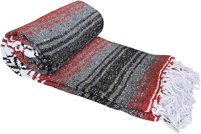 Open Road Goods Bulk Falsa Blankets - Handwoven Authentic Mexican Falsa - Great for Weddings, Yoga, Beach, Picnics, or Mexican Throw! (Rust, 7 Pack)