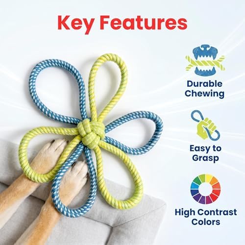 Heavy Duty Dog Rope Toys for Large Breed Aggressive Chewers, Indestructible Teeth Cleaning Tug of War Toy