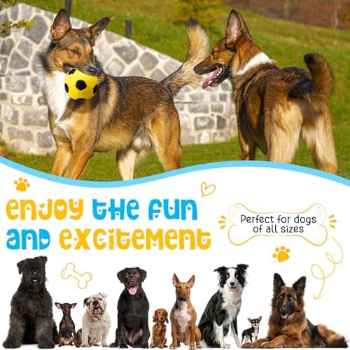 Vinsot 6 Pack 2.6" Squeaky Latex Balls, Soccer Chew Toys for Dogs