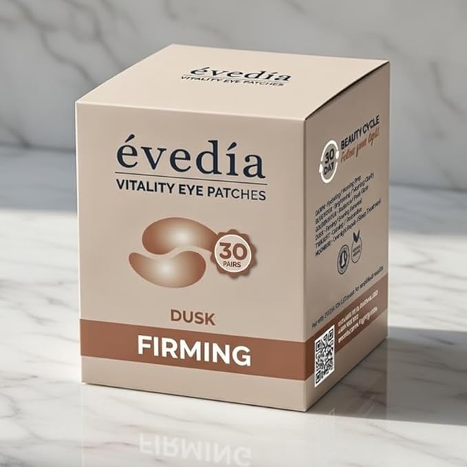 Vitality Eye Patches — Dusk — Smooth + Firm | Anti-Aging Peptide + Black Truffle Hydrogel Eye Masks | 30 Pairs