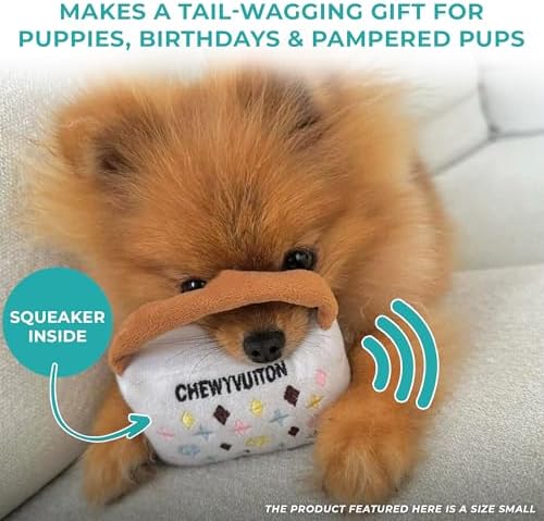Haute Diggity Dog Chewy Vuiton Handbag Plush Dog Toy, Designer Parody Toy