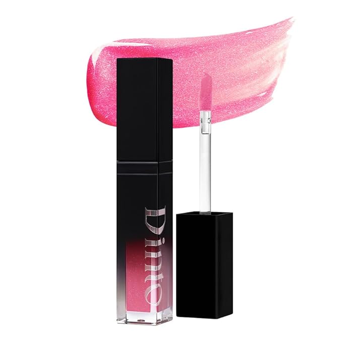 DINTO (Peter & Wendy Collection Pearl-Kissed Plumping Lip Glacé - Moisturizing Lip Gloss, Soft Pearl Shine, Lightweight Texture, Cooling Lip Treatment, Long-Lasting Hydration (123 Tick-Tock, 4ml)