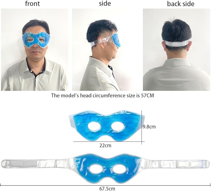 Reusable Cooling Eye Mask for Puffiness & Swelling Migraines 2PCS Gel Frozen Eye Mask for Dark Circles Dry Eyes Hot Cold Compress Ice Pack for Headache Relief
