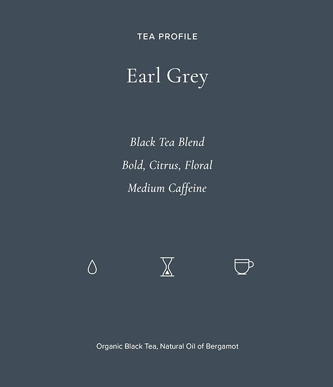 Art of Tea Organic Earl Grey Loose Leaf Tea Tin, Premium Black Tea with Real Bergamot Oil, Citrus & Floral Full-Body Flavor, Artisan Loose Leaf Black Tea, Reusable 3oz Tea Tin