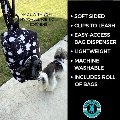 WAG TRENDZ Dog Bag Holder | Poop Bag Dispenser For Leash | Splatter Swagger
