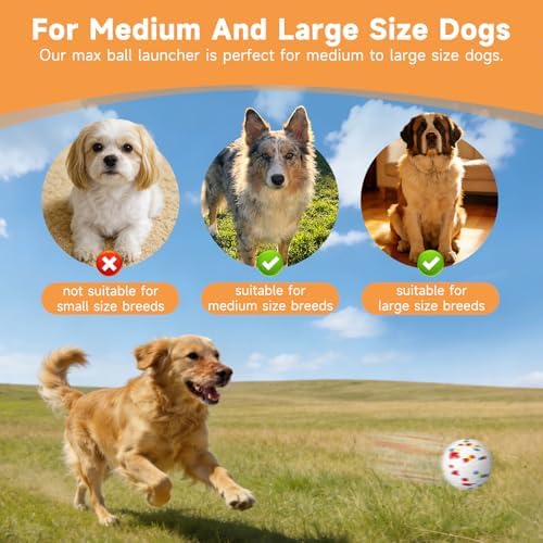 Automatic Dog Ball Launcher, 6 ETPU Balls, Adjustable Distance