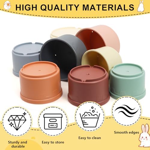 8 PCS Bunny Toys Bunny Cups Stackable Guinea Pig Stacking Cups
