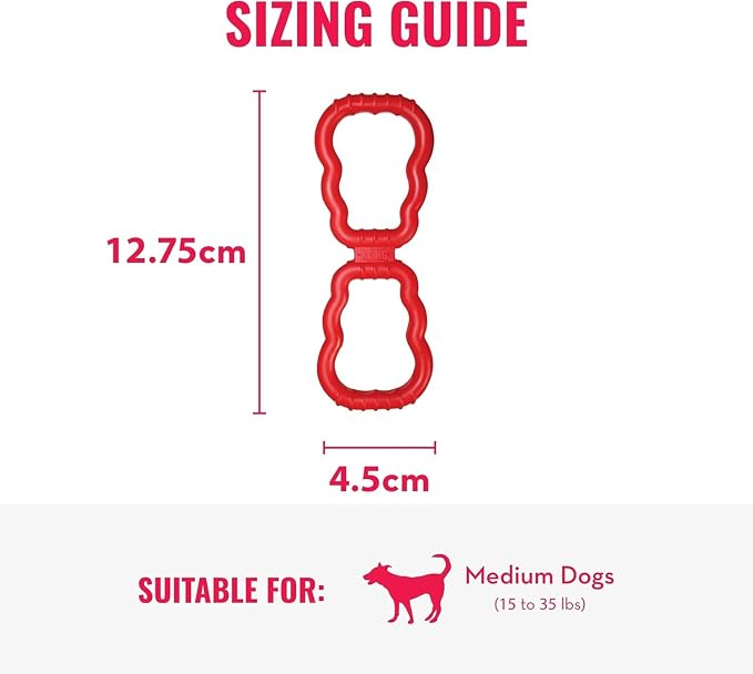 KONG Tug Toy - Dog Supplies for Tug of War - Natural Rubber Dog Toy for Outdoor & Indoor Playtime - for Medium/Large Dogs (2 Pack)