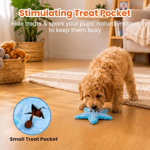 HGB No Stuffing Crinkle Dog Squeak Toys with Treat Pocket
