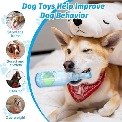 Blue Water Bottle Dog Toy for Aggressive Chewers Small Medium Dogs