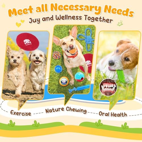 KIPRITII 25 Pack Dog Toys Set – Ideal for Teething, Entertainment & Interactive Play, Includes Puppy Toys, Rope Toys, Treat Balls and Squeaky Dog Toys