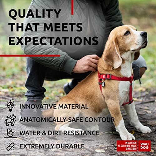 WAUDOG Waterproof Dog Harness with QR Code Tag & Metal Clasp