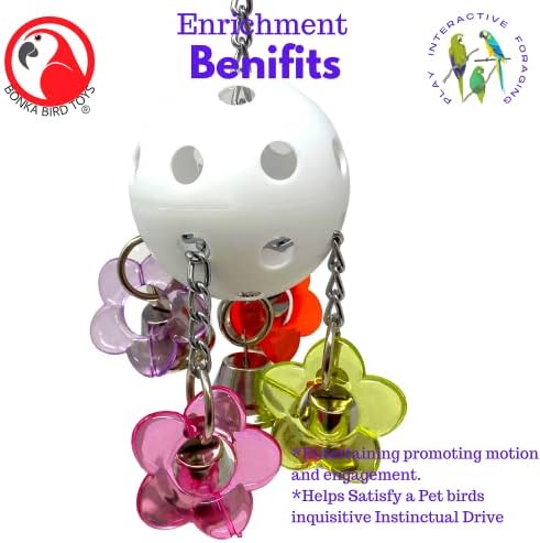 Bonka Bird Toys 1937 Bellpull Bird Toy Parrot Cage Toys Cages African Grey Conure Cockatiel.