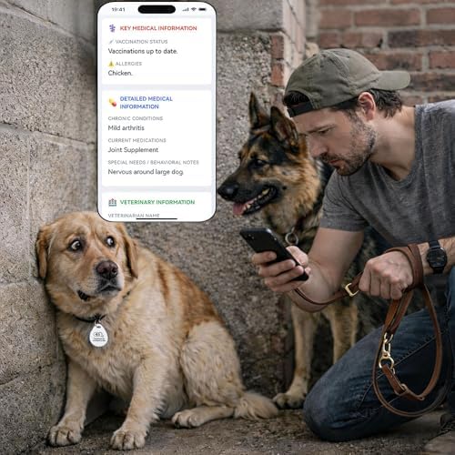 1 Pcs Cat Dog Id Identity NFC Smart Name Silent QR Code Tags Personalized Custom for Pets Puppy Kitten Small Dog Collar Updatable Customizable Name Plate Contact Info Pet Profile