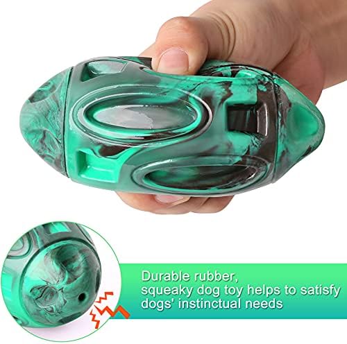 Pawzone 2 Pack Squeaky Dog Toys for Aggressive Chewers Large Medium Small Puppy Interactive Dog Chew Toy Durable Rubber Indestructible Tough Ball (Blue Green)