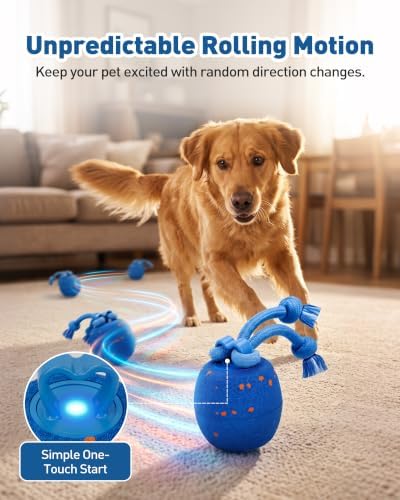 Smart Interactive Dog Toys Ball, Automatic Moving Rolling Toy Made of E-TPU