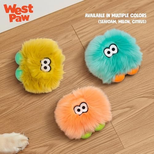 WEST PAW Rowdies Rolf Durable Plush Dog Toy with HardyTex Reinforced Seams Engaging Squeaker with Soft Cuddly Exterior Hand Sewn and Finished in Bozeman Montana for Dogs - Melon